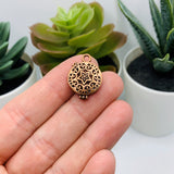 4 or 20 Pieces: Tiny Red Copper Filigree Aromatherapy Essential Oil Diffuser Lockets