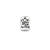 4, 20 or 50 Pieces: Tiny Silver You Are Loved Affirmation Charms