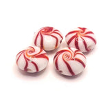 4, 20 or 50 Pieces: Red and White Mint Candy Glass Lampwork Beads