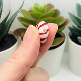 4, 20 or 50 Pieces: Red and White Mint Candy Glass Lampwork Beads