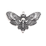 1, 4 or 20 Pieces: Large Silver Death's Head Moth Charms, 25x41mm