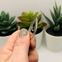 4, 20 or 50 Pieces: Silver Triple Teardrop Pendants - Double Sided