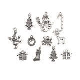 11 Piece Antique Silver Christmas Mix Charms