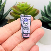 1, 4 or 20 Pieces: Pink Ghoul Face Cream Halloween Charms - Double Sided