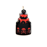 1, 4 or 20 Pieces: Punk Bloody Birthday Cake Charms - Double Sided