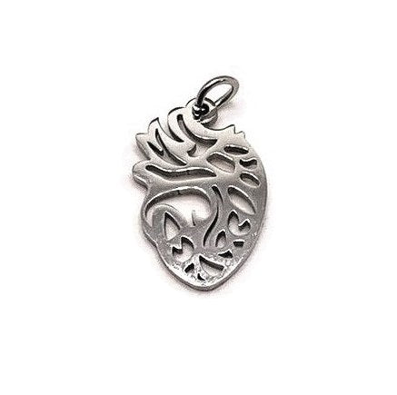 1, 4 or 20 Pieces: Stainless Steel Anatomical Heart Pendant