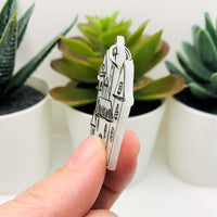 1, 4 or 20 Pieces: White and Black Haunted House Crayon Drawing Pendant Charms