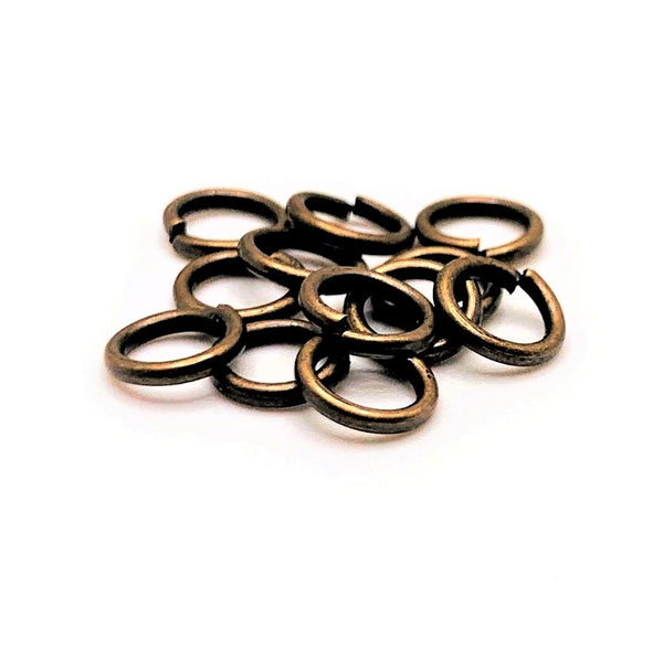 100 , 500 or 1,000 Pieces: 6 mm Antiqued Copper Open Jump Rings, 18g
