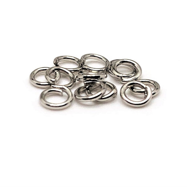 100, 500 or 1,000 Pieces: 4 mm Rhodium Antique Silver Open Jump Rings, 21g