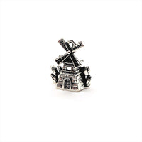 4, 20 or 50 Pieces: Antique Silver 3D Windmill Charms