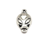 4, 20 or 50 Pieces: Silver Alien Face UFO Charms