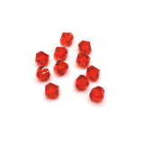 4, 20 or 50 Pieces: 6 mm Bicone Bright Red Imitation Crystal January Birthstone Beads