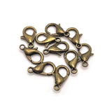 100 or 500 Pieces: 7 x 12 mm Bronze Lobster Claw Clasps