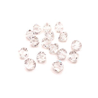 4, 20 or 50 Pieces: 6 mm Bicone Clear Diamond Imitation Crystal April Birthstone Beads