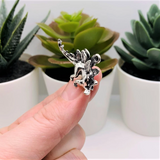 1, 4 or 20 Pieces: Silver Stegosaurus 3D Dinosaur Charms