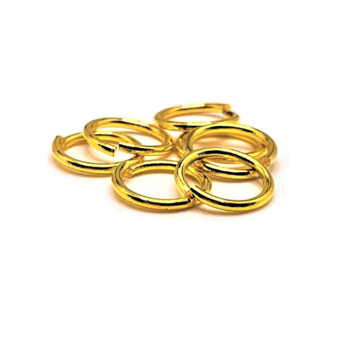 100, 500 or 1,000 Pieces: 9 mm Gold Plated Open Jump Rings, 17g