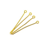 100 or 500 Pieces: 35 mm Gold Plated Eye pins, 21g