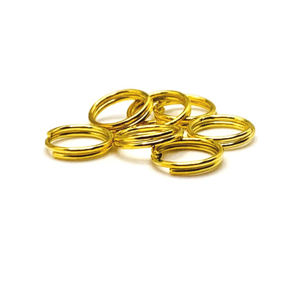 100 , 500 or 1,000 Pieces: 8 mm Gold Split Double Jump Rings