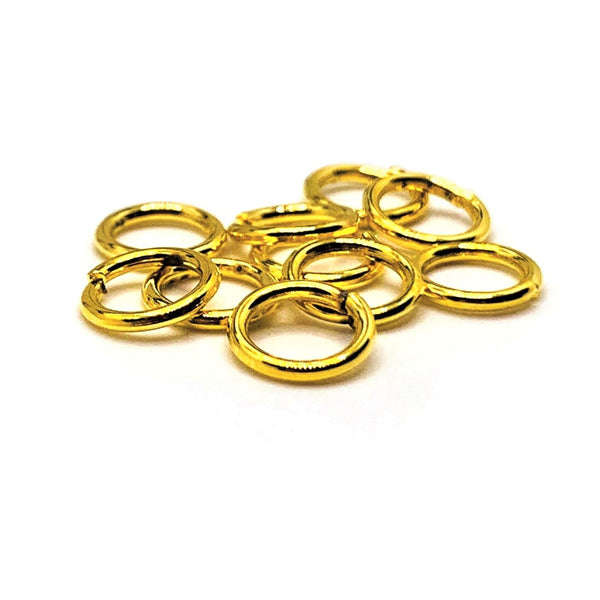 100, 500 or 1,000 Pieces: 7 mm Gold Plated Open Jump Rings, 18g