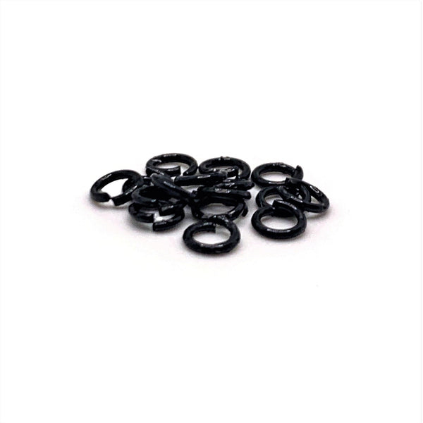 100, 500 or 1,000 Pieces: 4 mm Black Open Jump Rings, 21g
