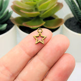 4, 20 or 50 Pieces: Bronze Open Star Charms