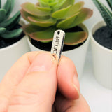 4, 20 or 50 Pieces: Silver Believe Word Bar Tag Charms