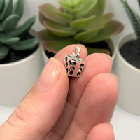 4, 20 or 50 Pieces: Silver Dice Gambler 3D Charms