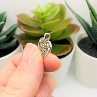 4, 20 or 50 Pieces: Antique Silver Filigree Scroll Heart Charms