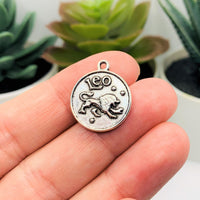 1, 4 or 20 Pieces: Silver Leo Zodiac/Astrology Coin Charms, Double Sided