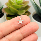 4, 20 or 50 Pieces: Small Antiqued Silver Star Charms