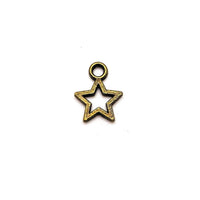 4, 20 or 50 Pieces: Bronze Open Star Charms