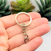 4, 20 or 50 Pieces: Silver Toned Steel Key Chain Starter Split Rings