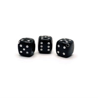 4, 20 or 50 Pieces: Black Dice Gambler 3D Beads