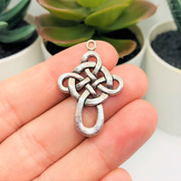 4, 20 or 50 Pieces: Silver Celtic Knot Cross Charms