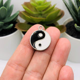 4, 20 or 50 Pieces: Enamel Yin Yang Charms - Double Sided