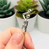 4, 20 or 50 Pieces: Silver Hanging Skeleton Charms