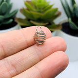 4, 20 or 50 Pieces: 8 mm Antique Rhodium Silver Spiral Lantern Bead Cages