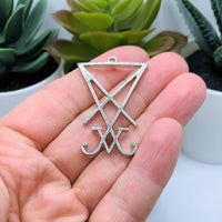 1, 4 or 20 Pieces: Silver Lucifer Sigil Satan Pendants