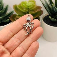 4, 20 or 50 Pieces: Silver Octopus Kraken Charms