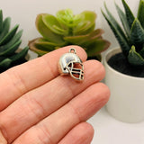4, 20 or 50 Pieces: Silver Football Helmet Charms