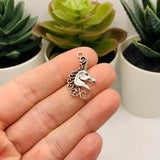 4, 20 or 50 Pieces: Silver Unicorn Head Charms