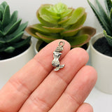 4, 20 or 50 Pieces: Silver Mermaid Charms - Double Sided