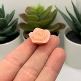 4, 20 or 50 Pieces: Peach Chunky Rose Flower Beads