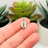 4, 20 or 50 Pieces: Small Silver Football Charms