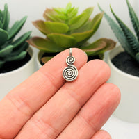 4, 20 or 50 Pieces: Small Silver Double Spiral Charms