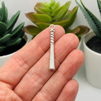 4, 20 or 50 Pieces: Silver Baseball Bat 3D Charms