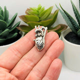 1, 4 or 20 Pieces: Silver Anatomical Human Heart 3D Charms