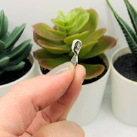 4, 20 or 50 Pieces: Silver Glue-On Leaf Jewelry Bails