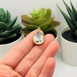 4, 12, or 25 Pieces: Gold and Diamond Rhinestone Teardrop Charms