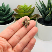 4, 20 or 50 Pieces: Bronze Filigree Scroll Connector Charms